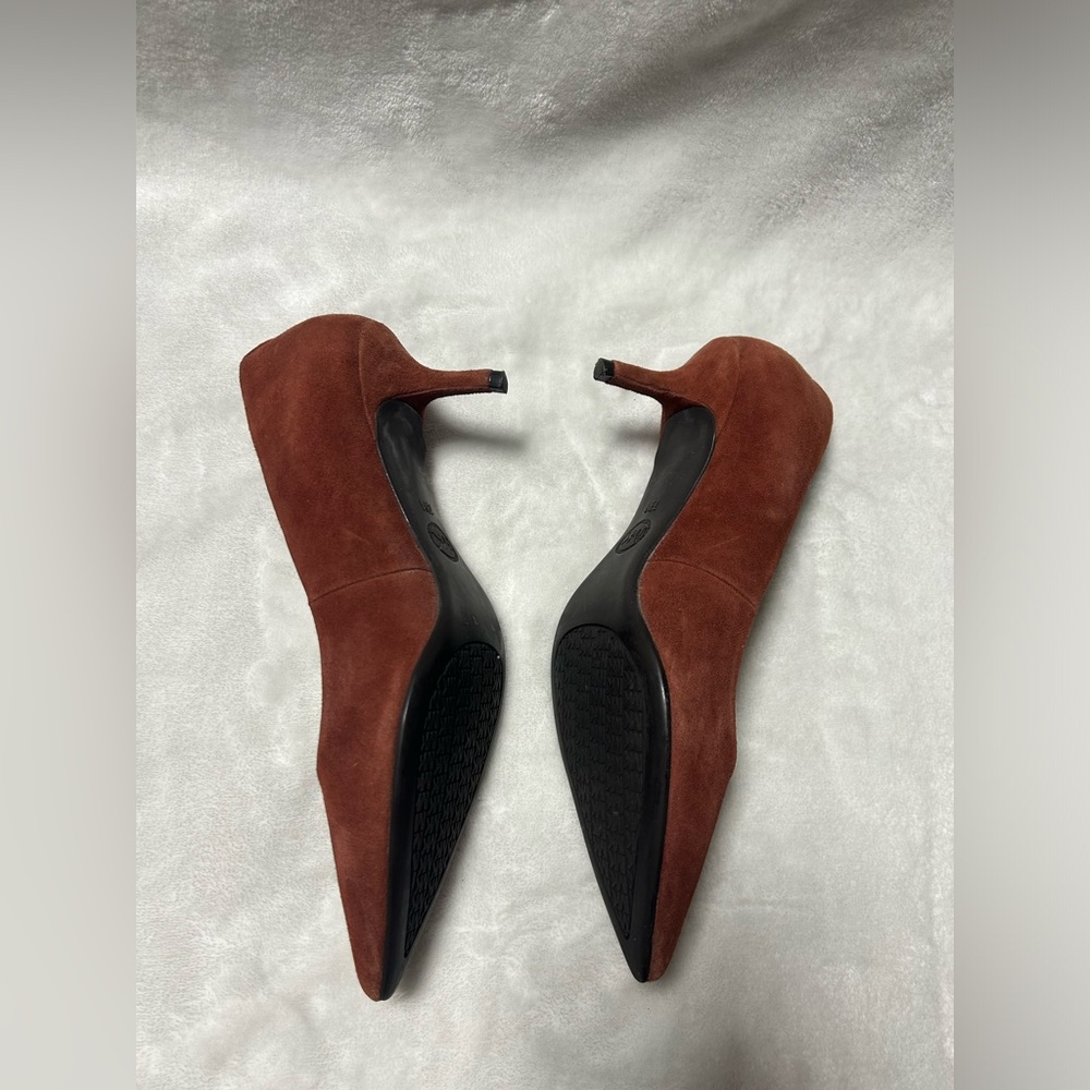 Women’s Michael Kors brown Suede close pointed toe pumps kitten heels size 7.5 - Picture 4 of 11